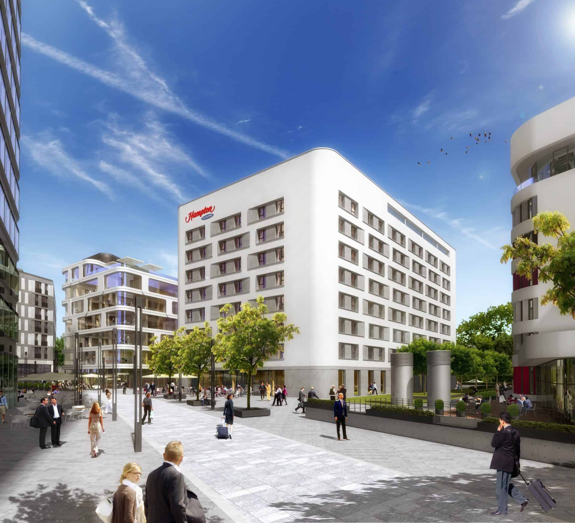 Hotel Hampton by Hilton im Frankfurter Geschäftsviertel Gateway Gardens