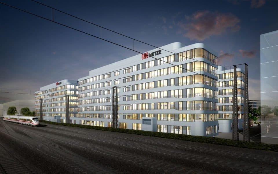 Headquarters of DB Netz AG in Frankfurt's Grand Central district